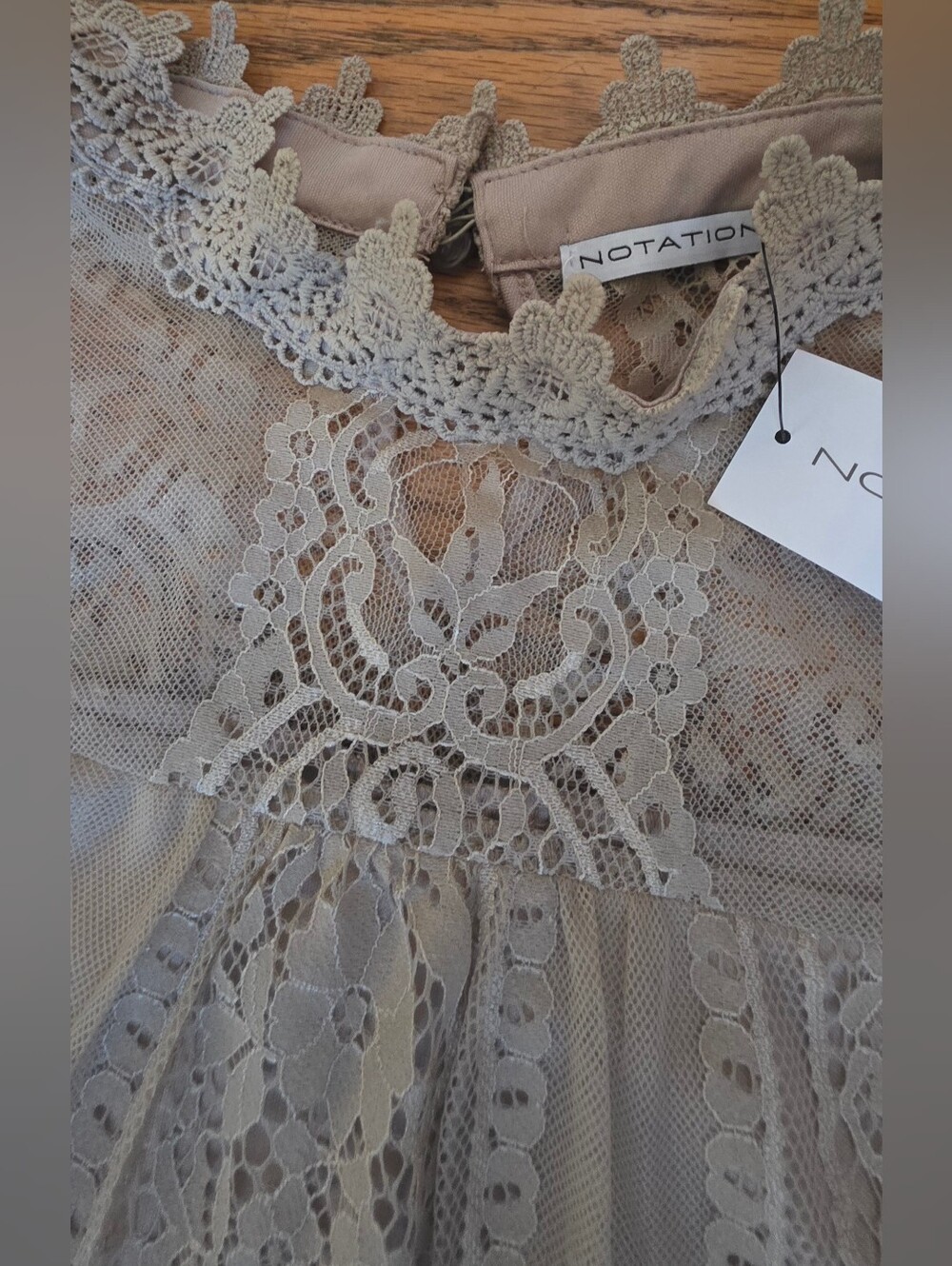Notations Sleeveless Lace Top, Sz L NWT
